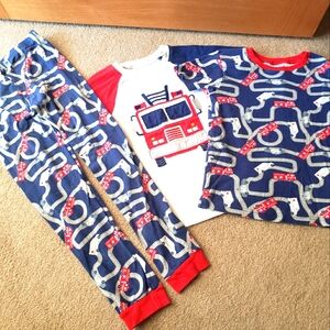 Carters Fire Truck Kids Pajamas Set - Blue and Red Size 8